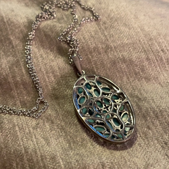 Arizona Sleeping Beauty Turquoise Pendant Necklace Sterling Silver 925 NWOTS - Picture 6 of 11